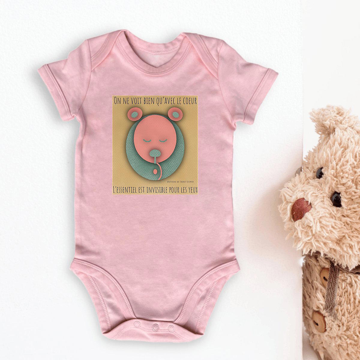 Image front Ours zen : body bébé coton bio