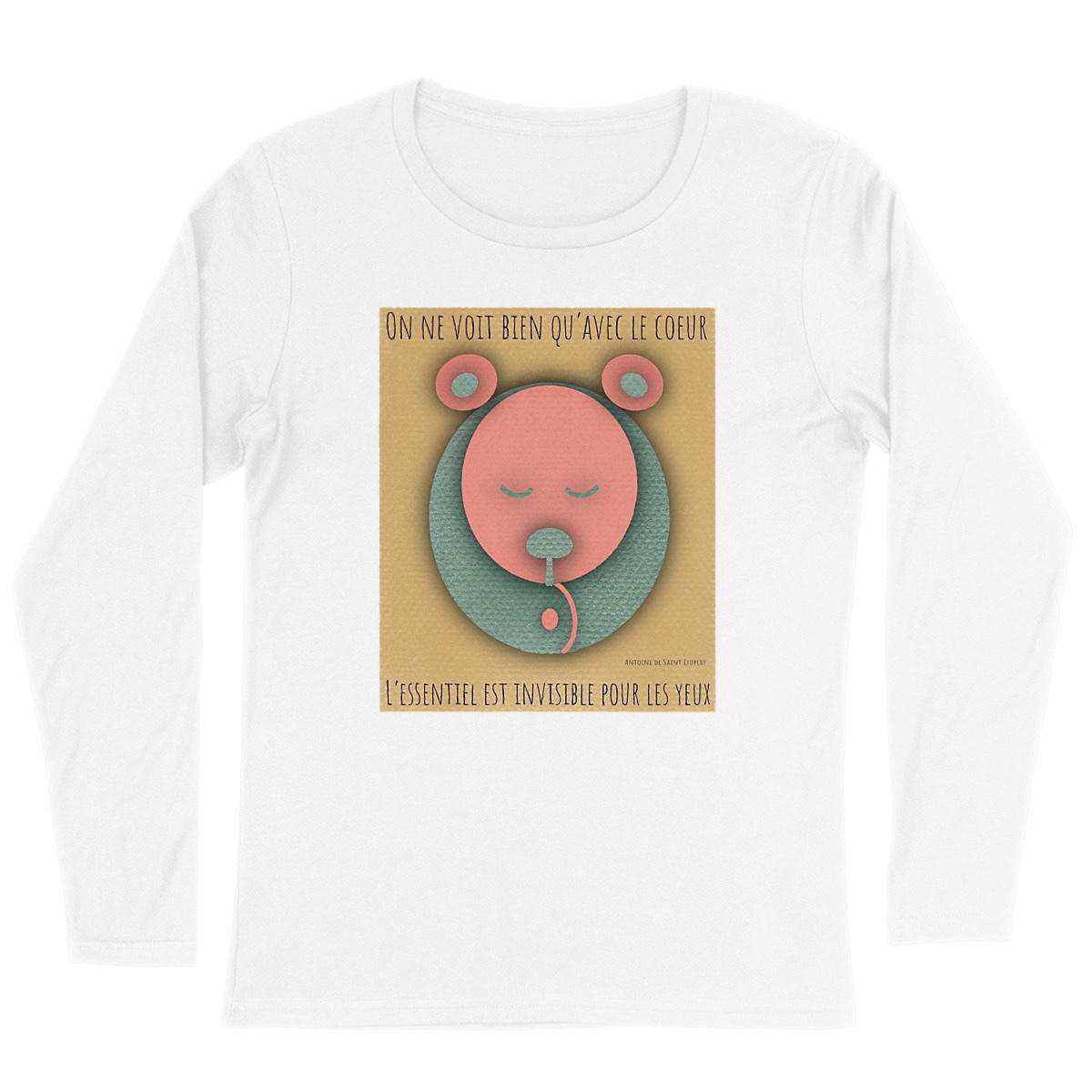 Image front Ours zen : T-shirt femme manches longues coton bio