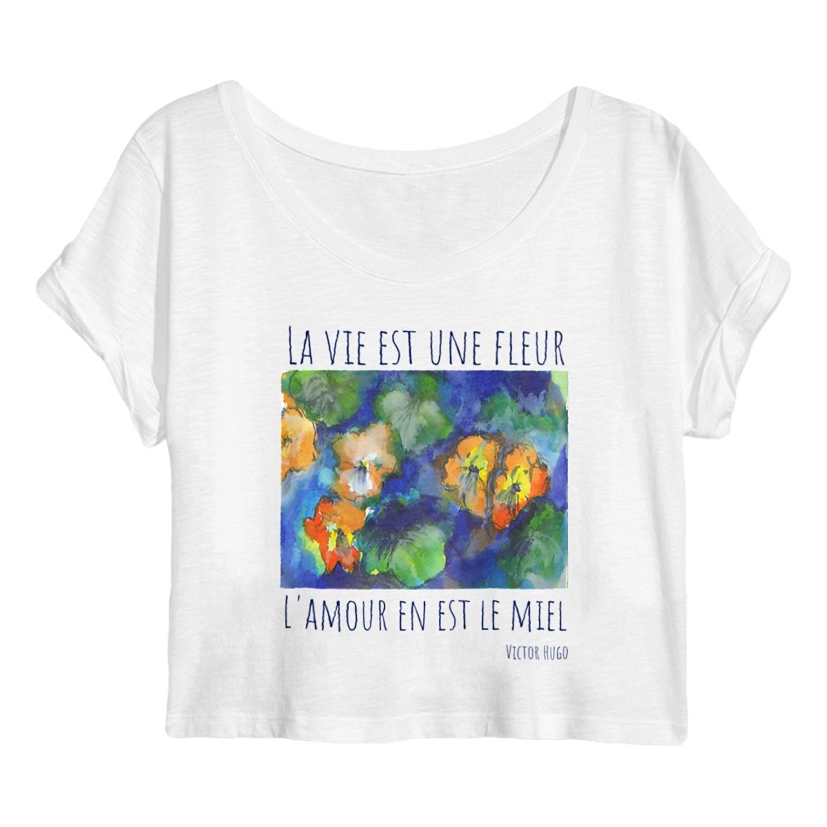 Image back La vie est une fleur : crop top 100% coton bio