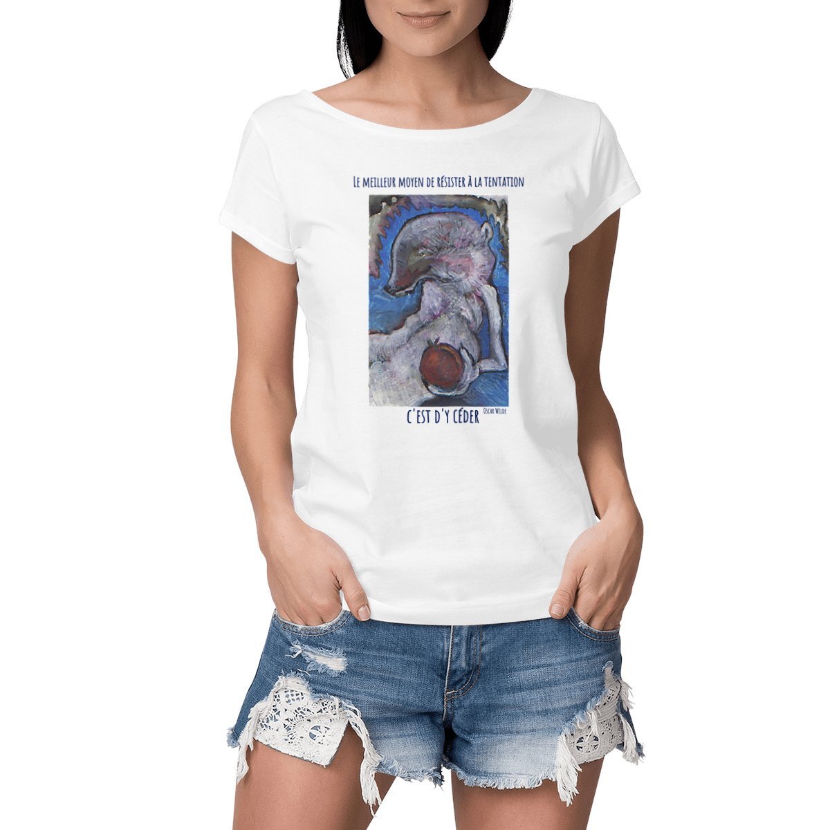 Image front Tentation  : T-shirt slub femme 100% coton peigné bio