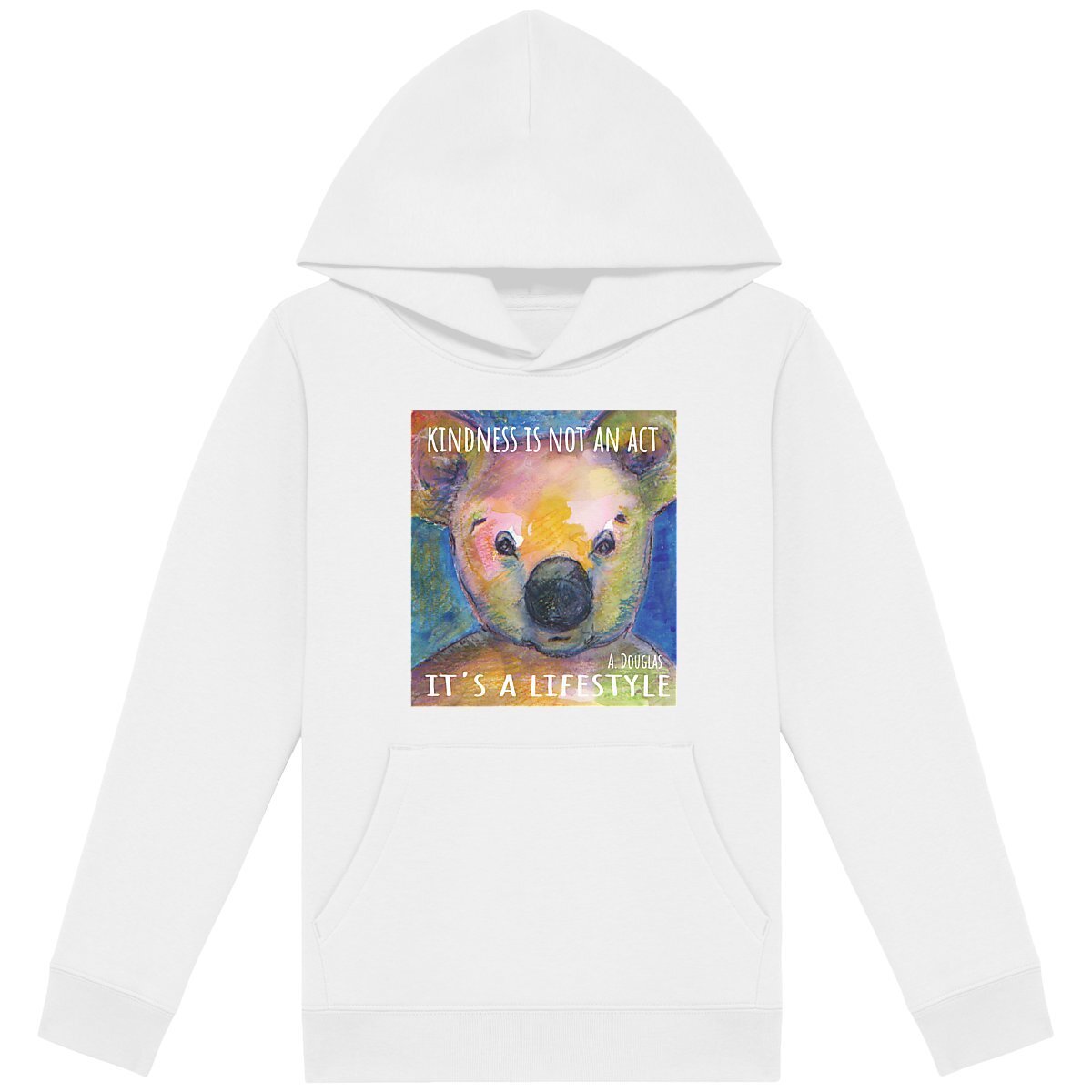 Image back Kindness : Hoodie enfant léger, 85% coton bio et 15% polyester recyclé