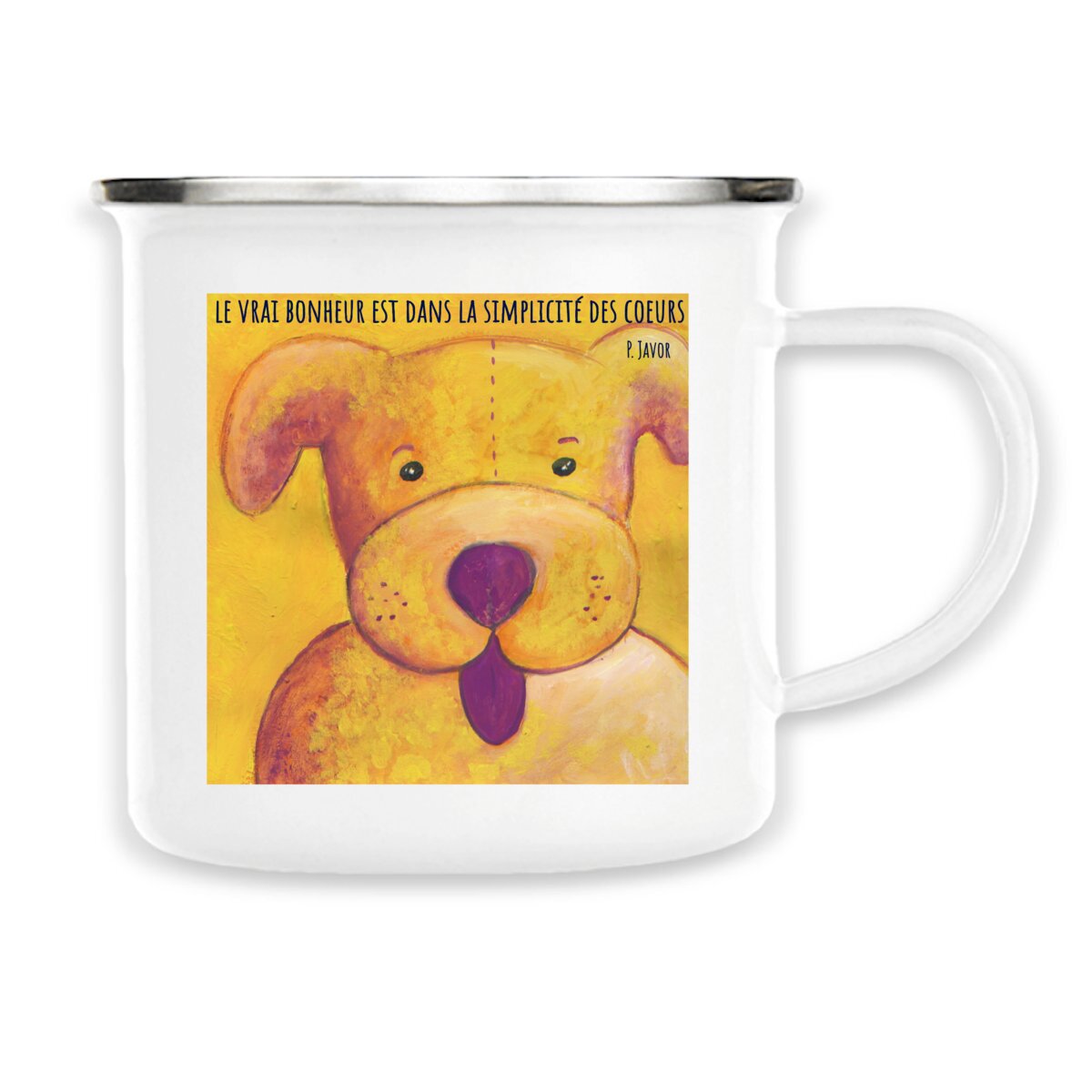 Image back La simplicité des coeurs  : mug métal, peinture émaillée