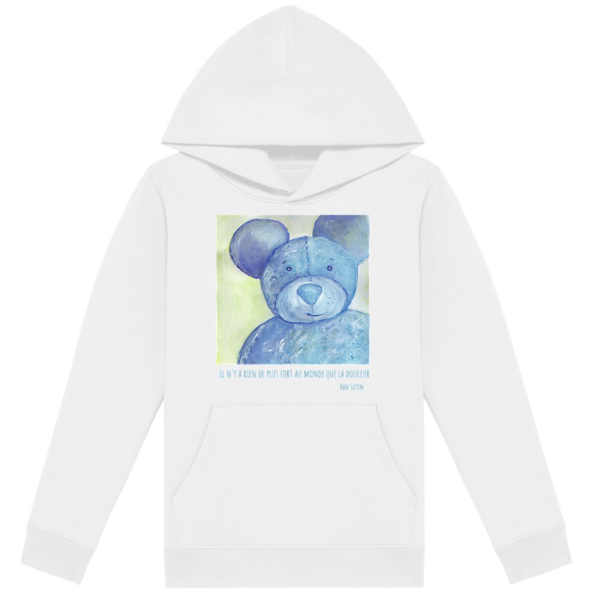 Image back il n'y a rien de plus fort au monde : sweet à capuche enfant 85% coton bio, 15% polyester 