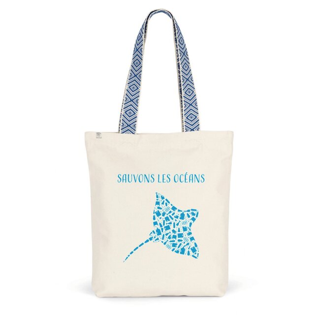 Image back Sac coton ethnique sauvons les océans manta