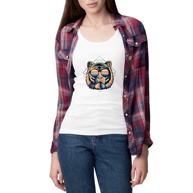 Image front Débardeur femme tigre miami