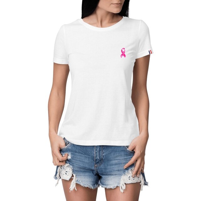 Image front T-shirt octobre rose logo France édition