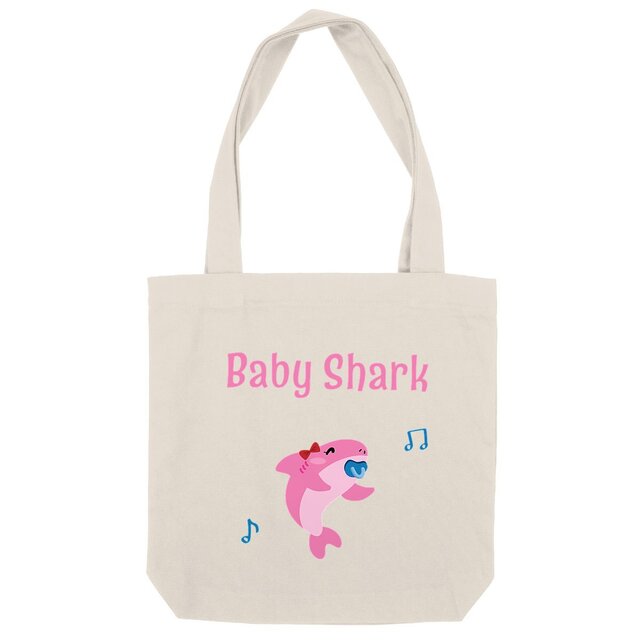 Image back Sac coton baby shark rose