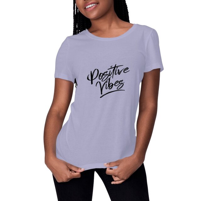 Image front T-shirt femme positive vibes