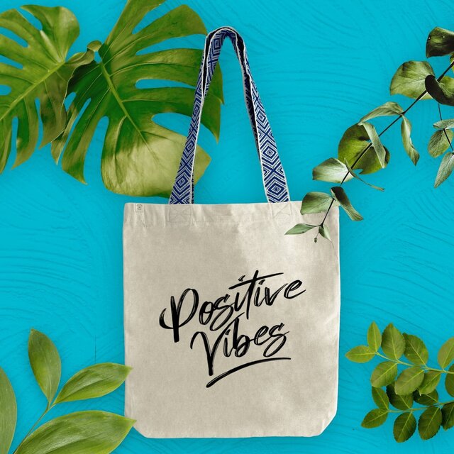 Image front Sac coton ethnique positive vibes