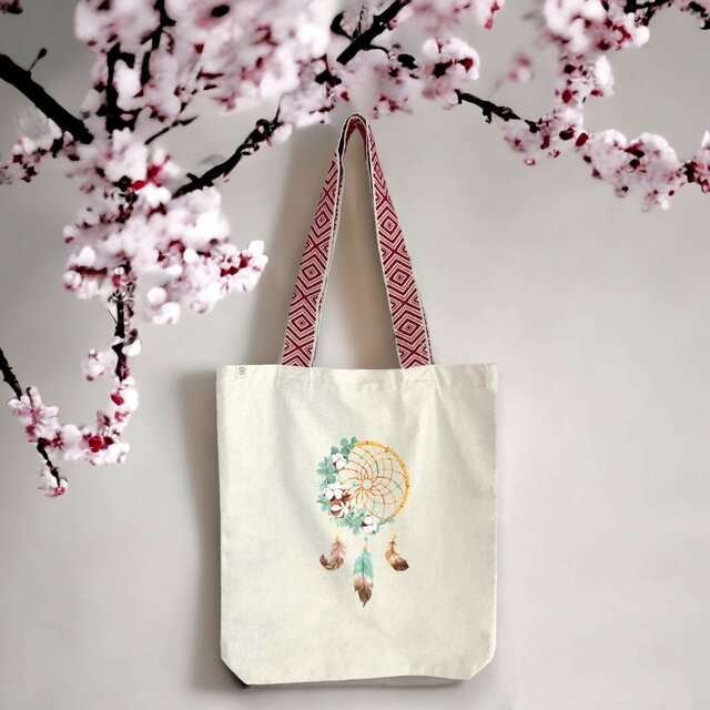 Image front Sac coton ethnique attrape rêve