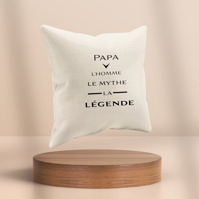 Image front Coussin papa la légende black