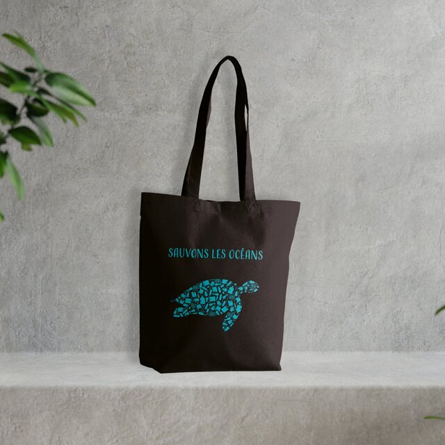 Image front Sac coton sauvons les océans tortue