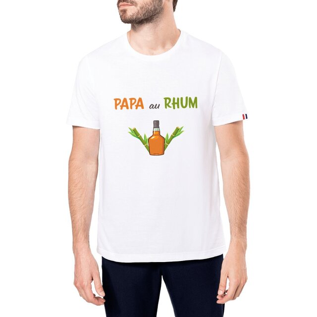 Image front T-shirt homme papa au rhum France édition