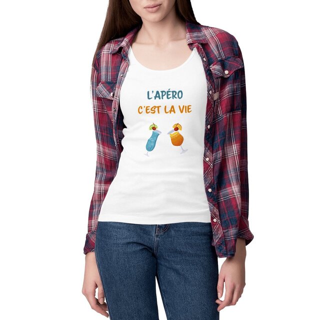 Image front Débardeur femme l'apéro c'est la vie