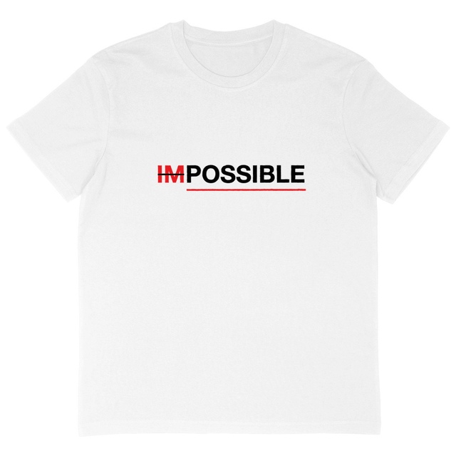 Image back T-shirt homme oversize "possible" blanc