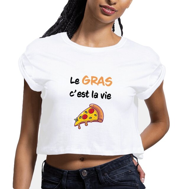 Image front Crop top le gras c'est la vie