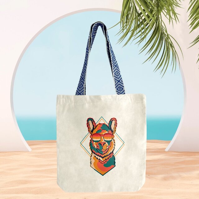 Image front Sac coton ethnique lama miami