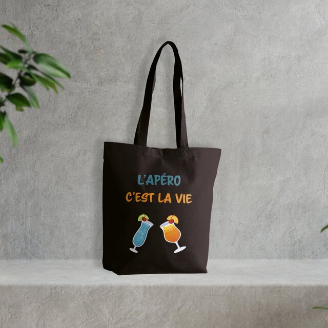 Image front Sac coton l'apéro c'est la vie