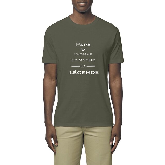 Image front T-shirt homme papa la légende