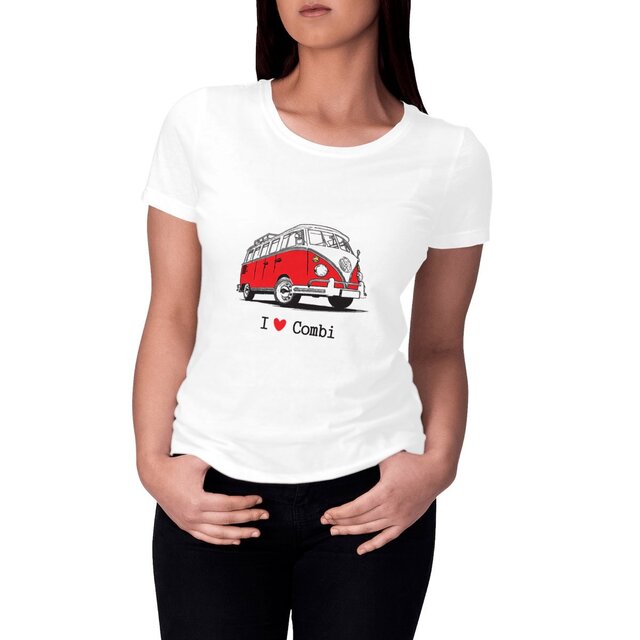 Image front T-shirt femme I love combi
