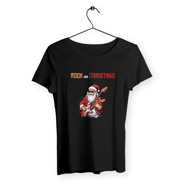 Image back T-shirt femme rock and christmas