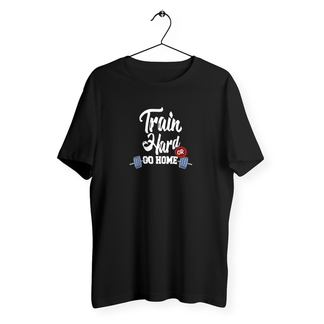 Image back T-shirt homme train hard or go home