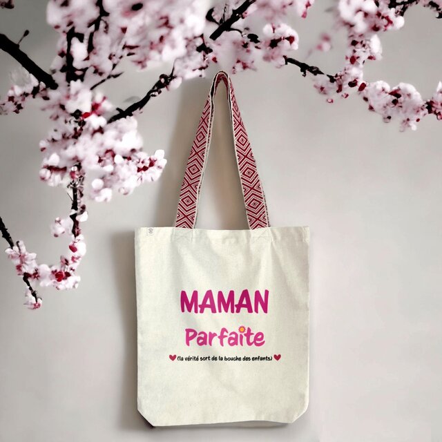Image front Sac coton ethnique maman parfaite