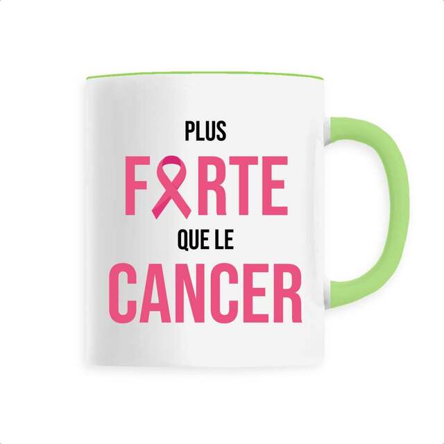 Image front Mug céramique plus forte que le cancer
