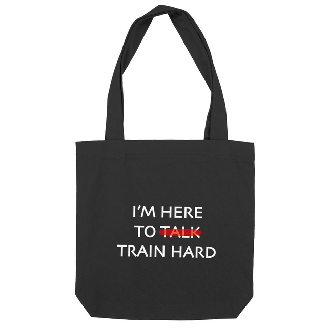 Image back Sac coton I'm here to train hard
