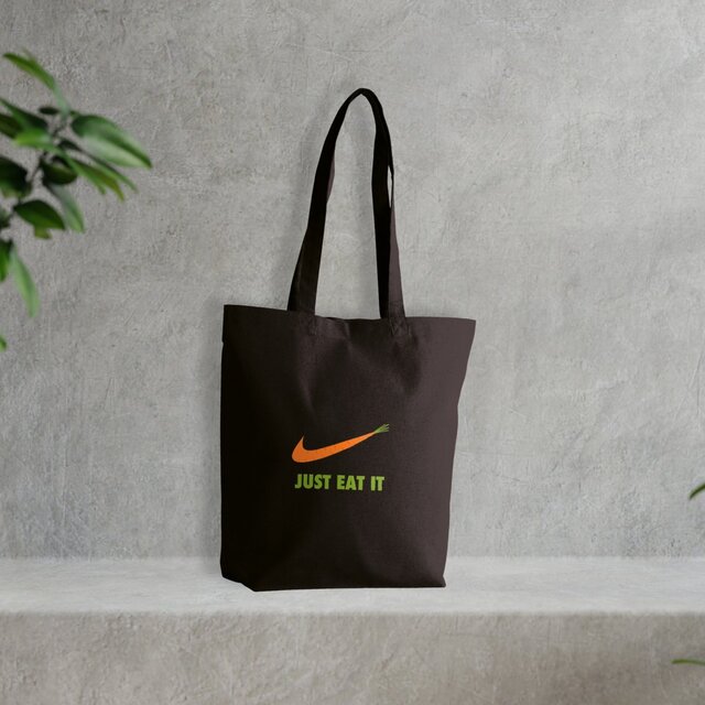 Image front Sac coton just eat it vert