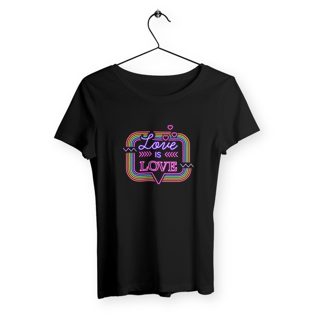 Image back T-shirt femme love is love