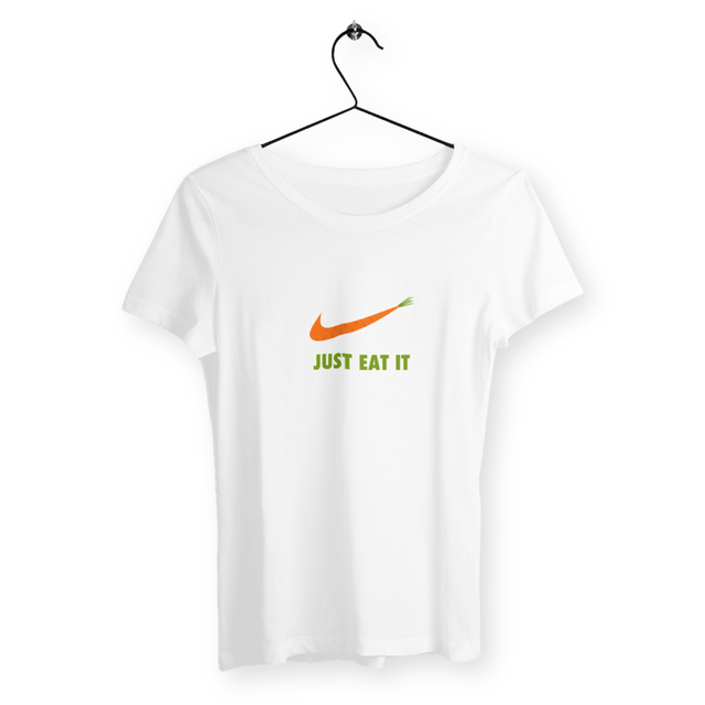 Image back T-shirt femme just eat it vert