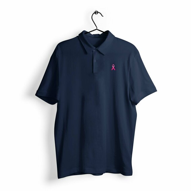 Image front Polo homme canaillage rose