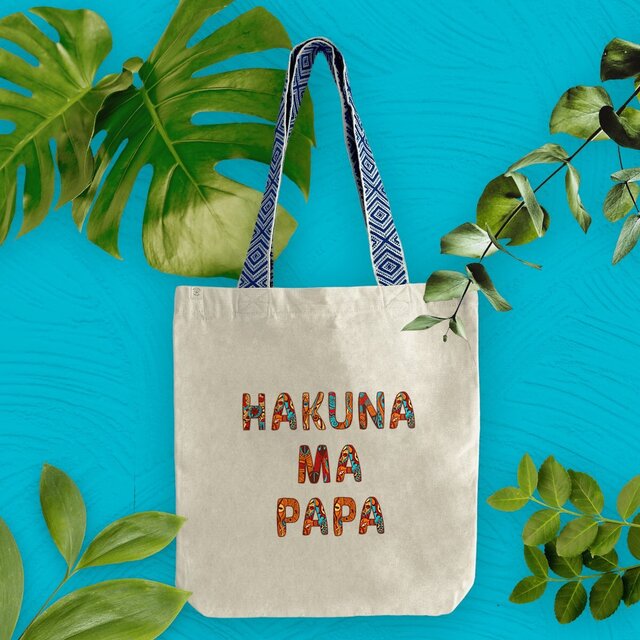Image front Sac coton ethnique hakuna ma papa