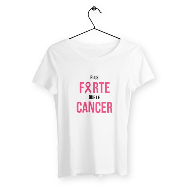 Image back T-shirt femme plus forte que le cancer