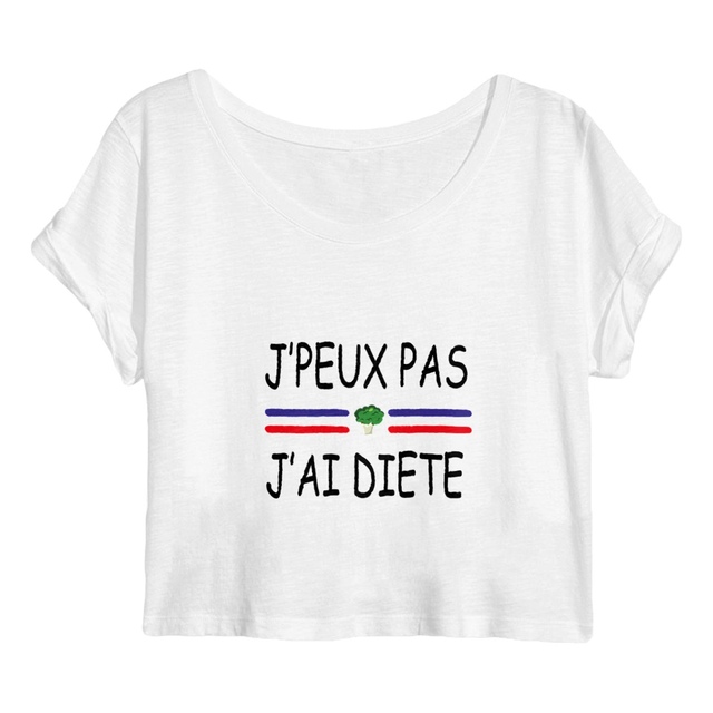Image back Crop top femme j'peux pas j'ai diète