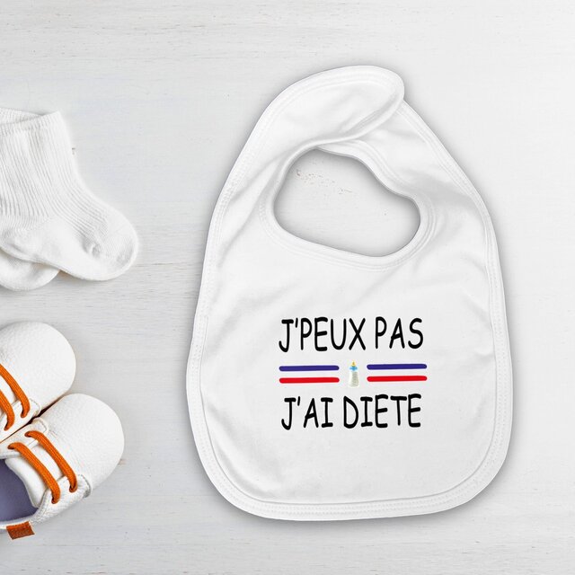 Image front bavoir j peux pas j ai diete