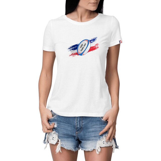 Image front T-shirt femme rugby 2023 France édition