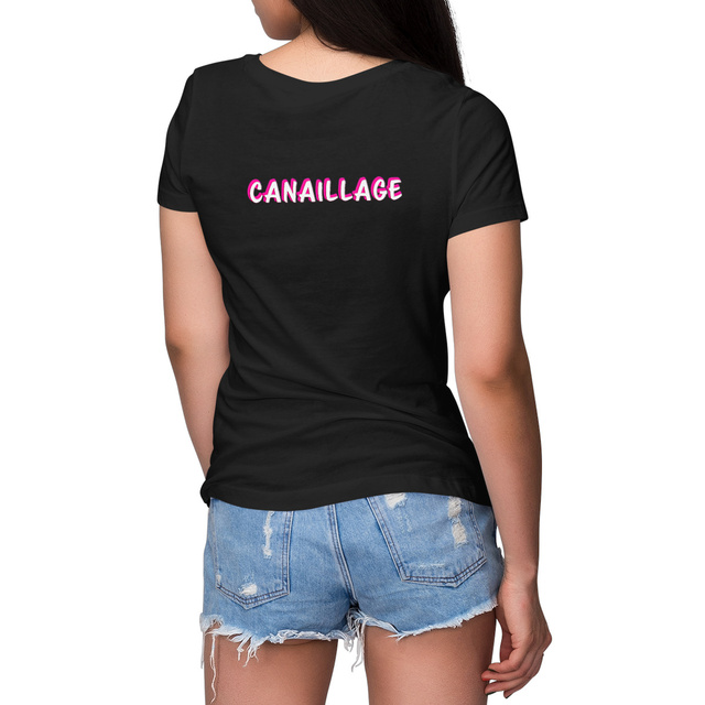 Image front T-shirt femme canaillage rose