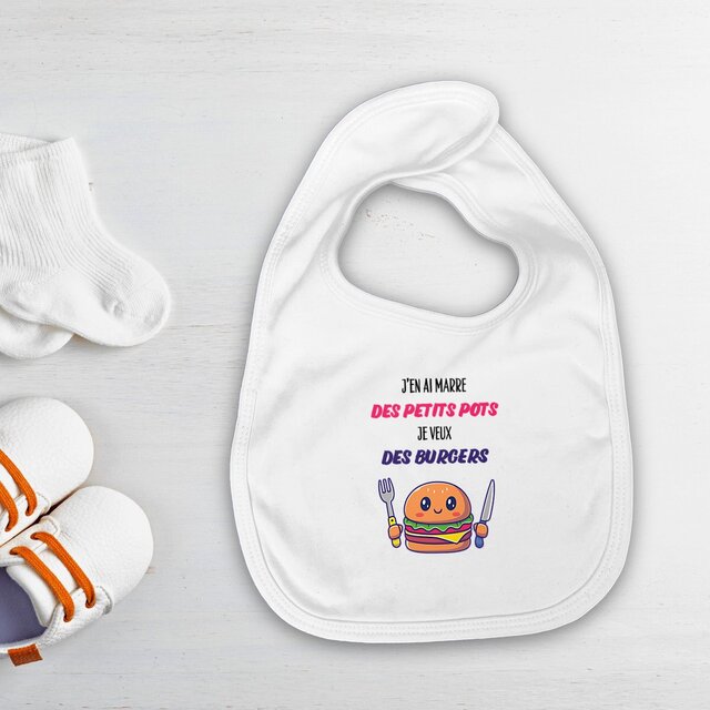 Image front Bavoir marre des petits pots