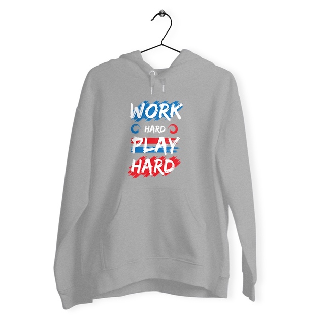Image back Sweat unisexe luxe work hard play hard