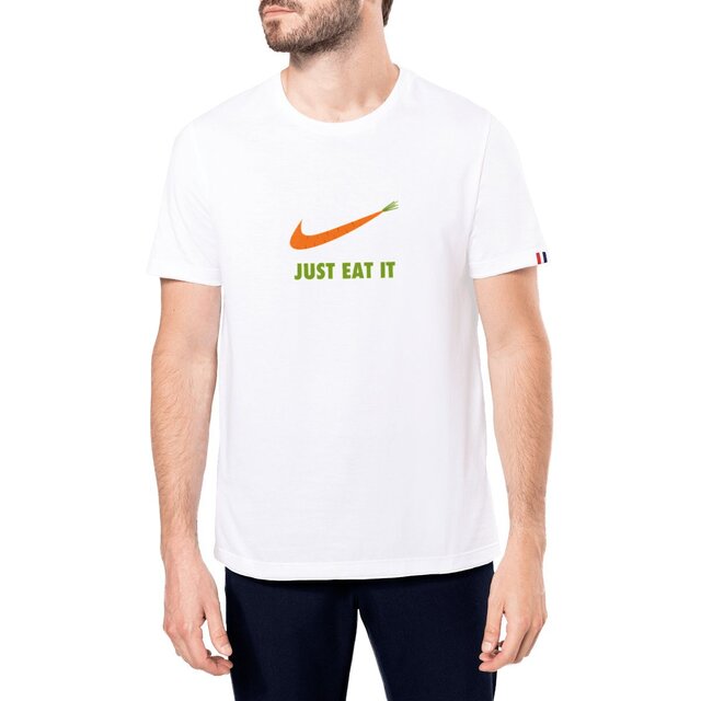 Image front T-shirt homme just eat it vert France édition