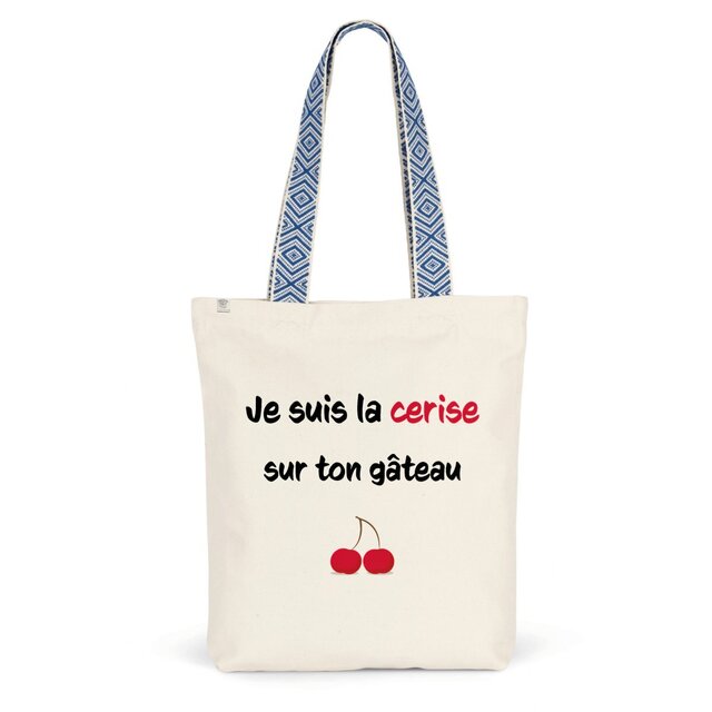 Image back Sac coton ethnique je suis la cerise sur ton gâteau