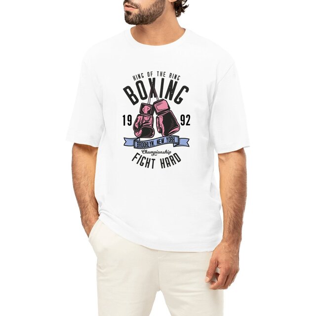 Image front T-shirt homme oversize boxing