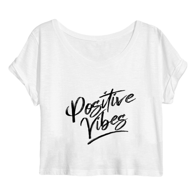 Image back Crop top positive vibes