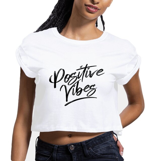 Image front Crop top positive vibes
