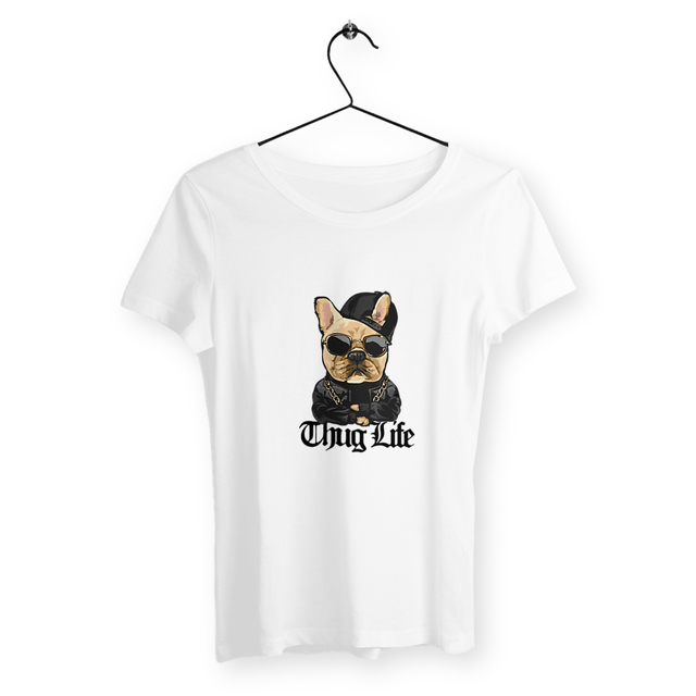 Image back T-shirt femme Thug life