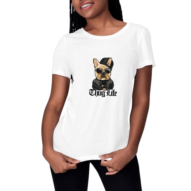 Image front T-shirt femme Thug life