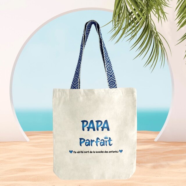 Image front Sac coton ethnique papa parfait