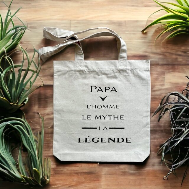 Image front Sac coton papa la légende